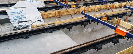 Udgravning til letbanespor i Albanigade