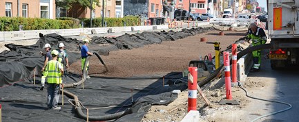 Letbanesporet på Nyborgvej bliver stabiliseret med Lecakugler