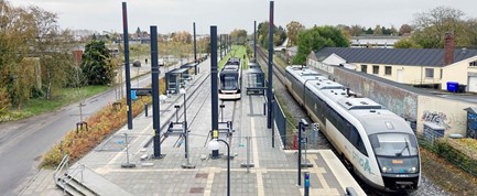 Letbanetoget kører test til Hjallese Station